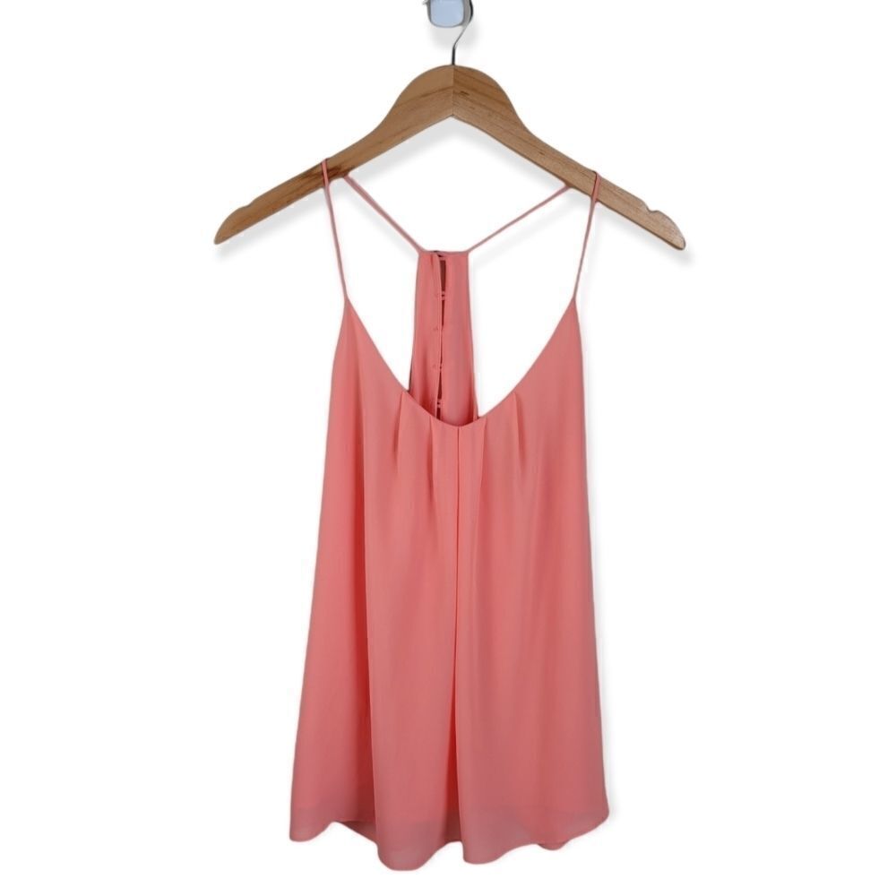 Julie Billiart Coral Button Back Strapy Tank Size Medium